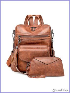 PU Leather Backpack Purse for Women, Convertible Handbag Shoulder Bag